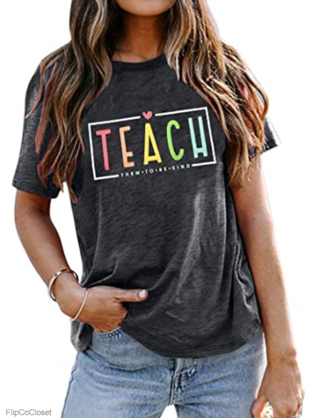 Teacher Shirt Teach Them to Be Kind Graphic Tee Short Sleeve Crew Neck